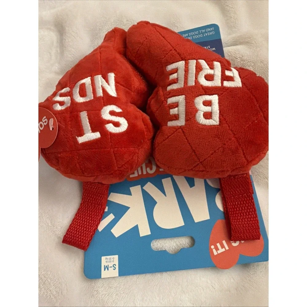 Barkbox Red I Chews You Best Friends Furever Heart Dog Squeeze Toy Size S-M
